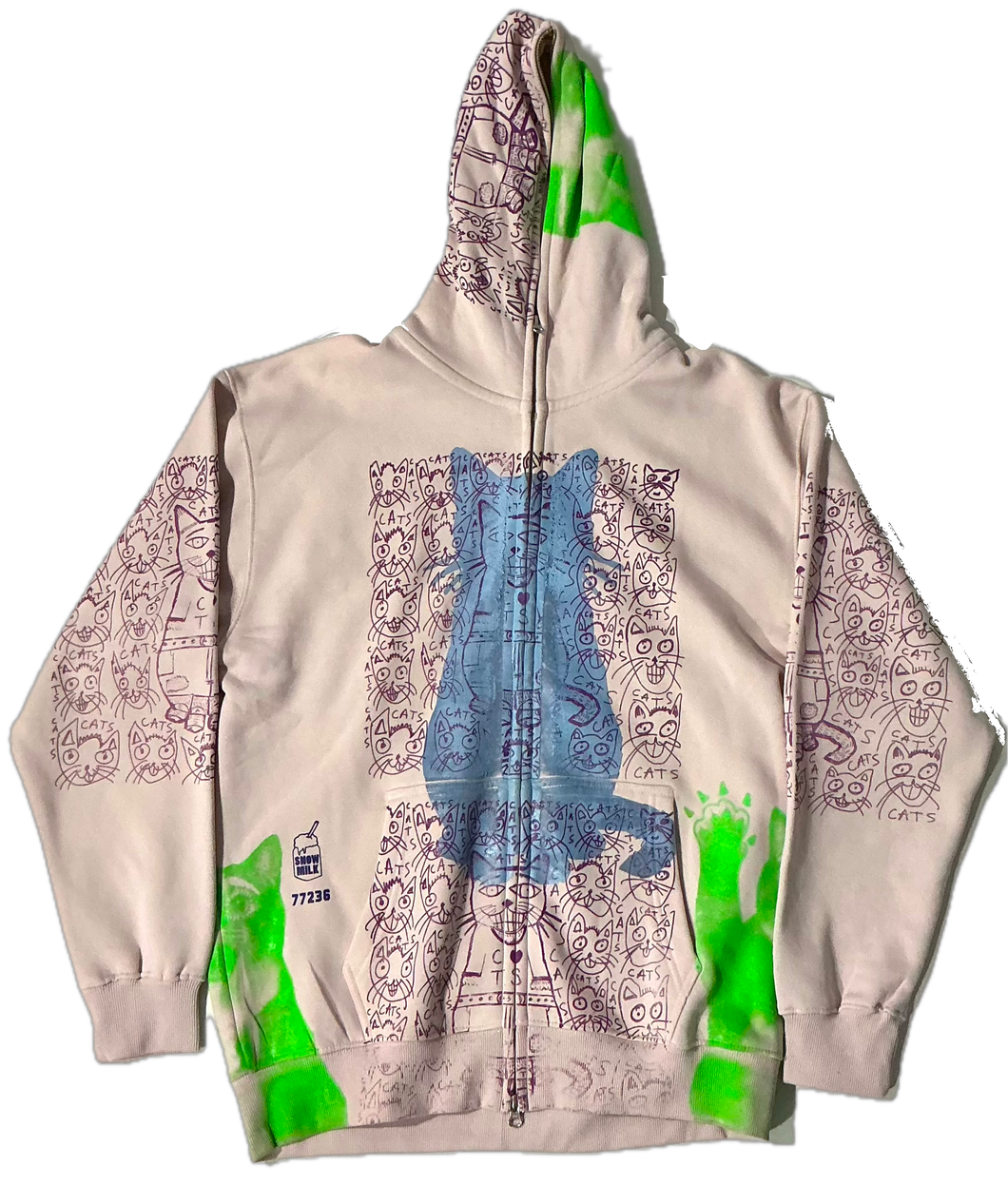 Cats and Dogs Zip Up Hoodie (Size Large)