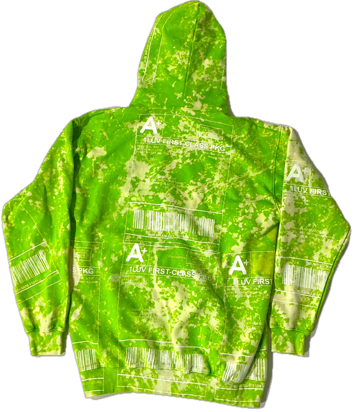 Positive Shipping Label Bleached Hoodie (Size Large)