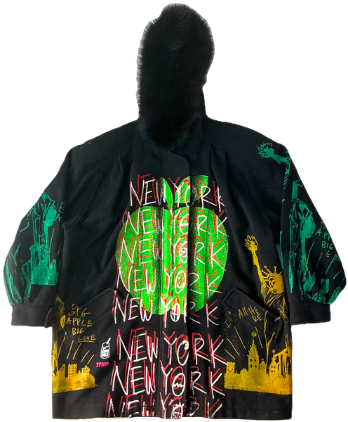 Big Apple Big Love Overcoat (Size Medium)