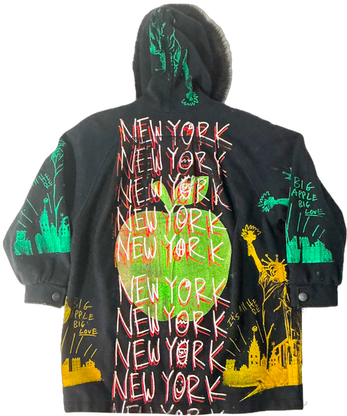 Big Apple Big Love Overcoat (Size Medium)