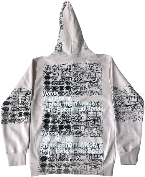 Words Hold Power Zip Up Hoodie (Size Small)
