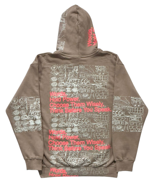 Words Hold Power Zip Up Hoodie (Size Large)