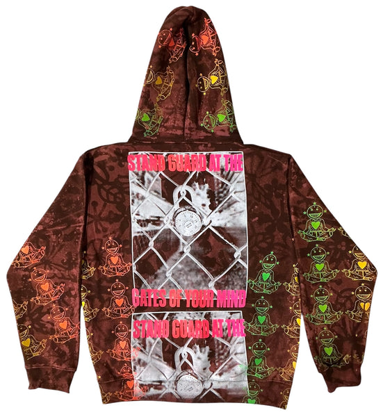 Stand Guard At The Gates Of Your Mind Bleached Hoodie (Size Large)