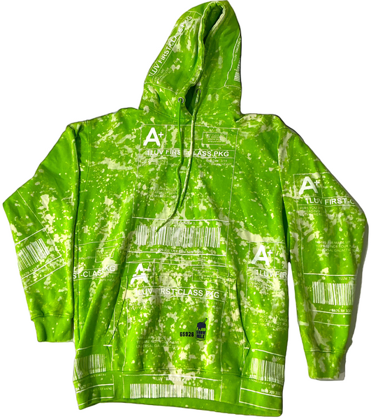 Positive Shipping Label Bleached Hoodie (Size 2XL)