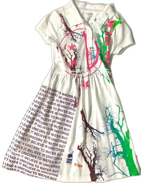 Snow Milk Kindness Kids Dress (Size Kids Medium)