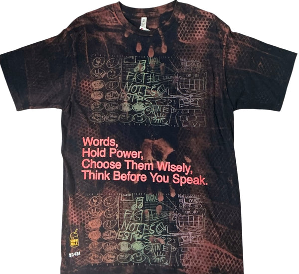 Words Hold Power Bleach 6.5oz Tee (Size Large)
