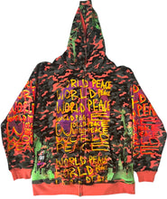 Load image into Gallery viewer, World Peace Zip Up Hoodie (Size XL)
