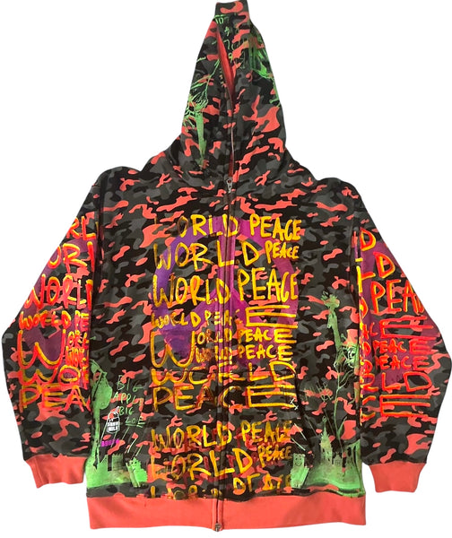 World Peace Zip Up Hoodie (Size XL)