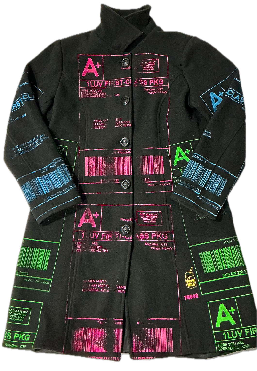 Positive Shipping Label Overcoat (Size Large)