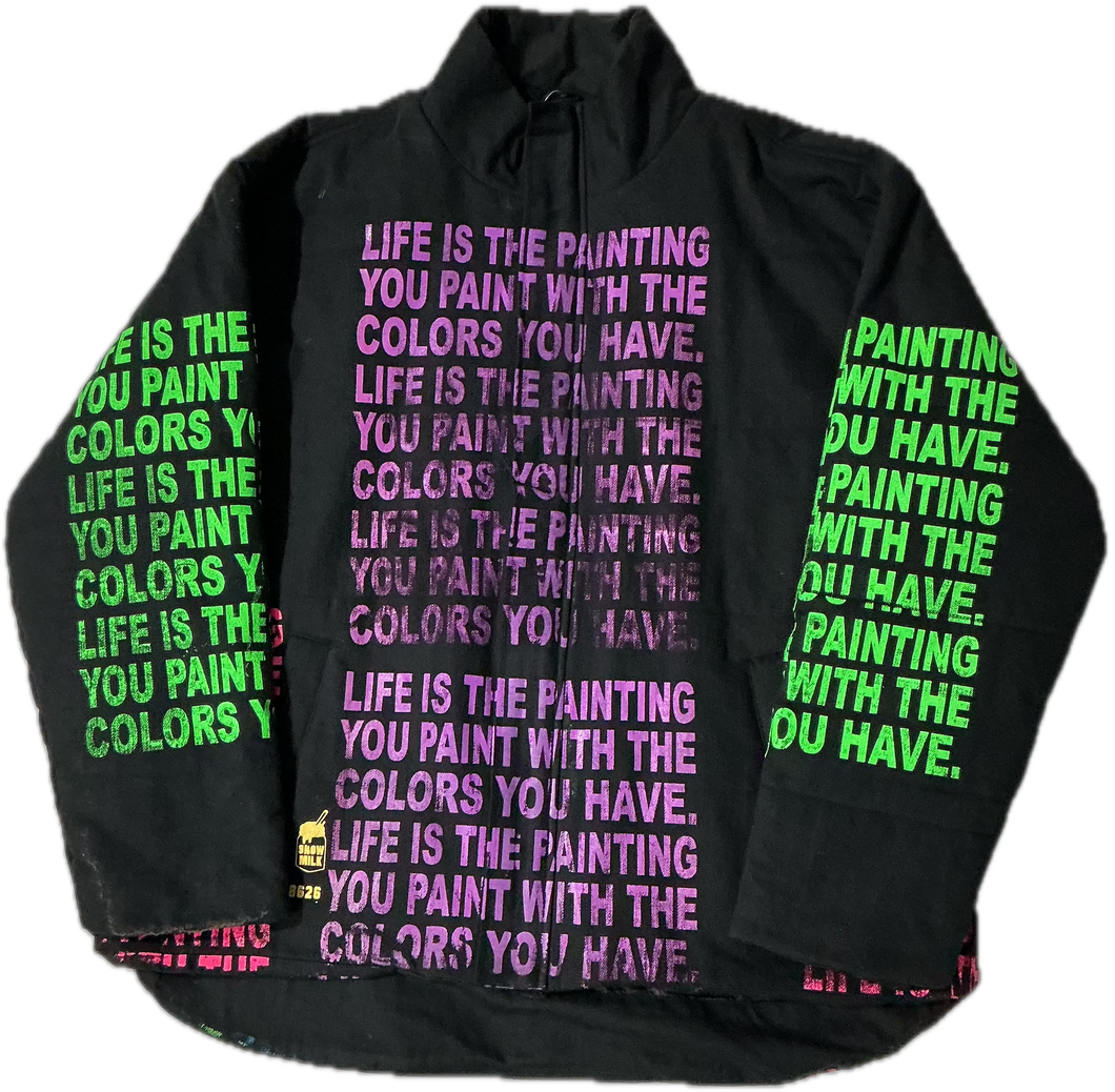 Life Is The Painting You Paint Puff Jacket (Size 2XL)