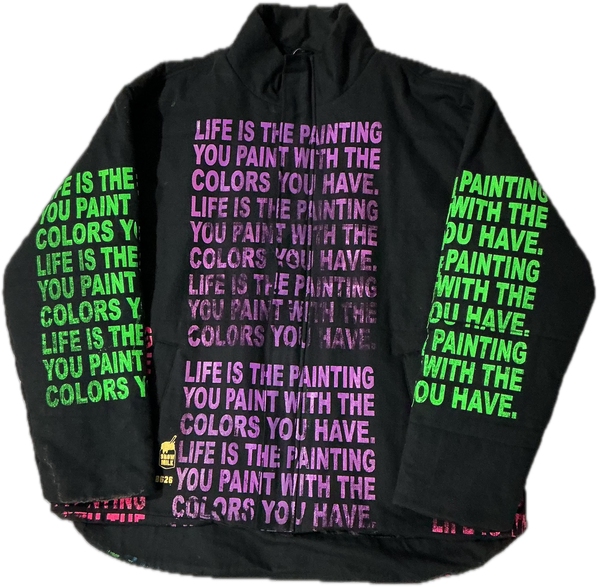 Life Is The Painting You Paint Puff Jacket (Size 2XL)