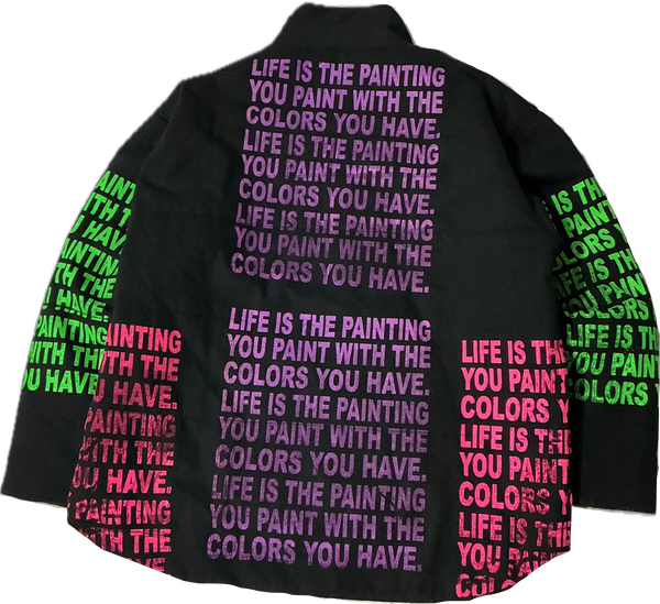 Life Is The Painting You Paint Puff Jacket (Size 2XL)
