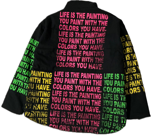 Life Is The Painting You Paint Puff Jacket (Size Large)