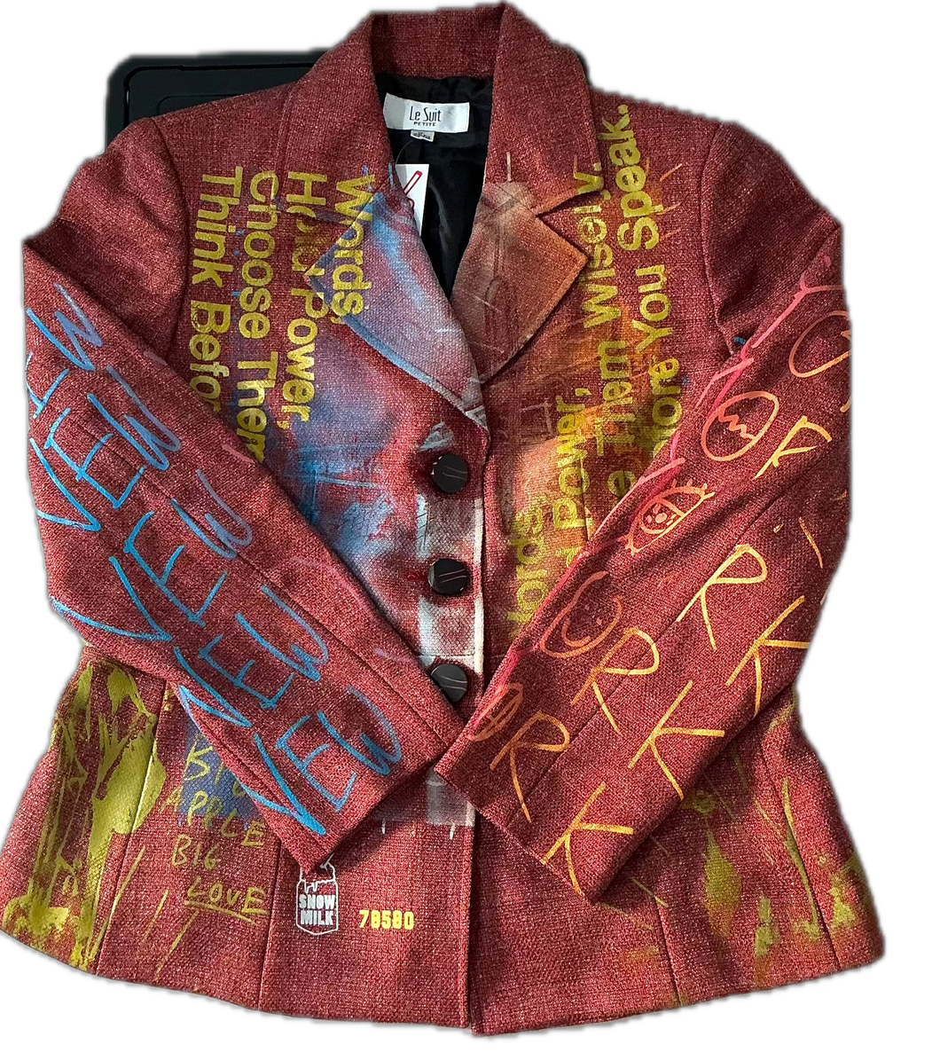 Words Hold Power Blazer (Size Women's 10P)