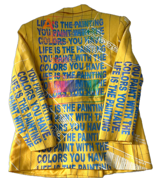 Life Is The Painting You Paint Blazer (Size Women's 14)