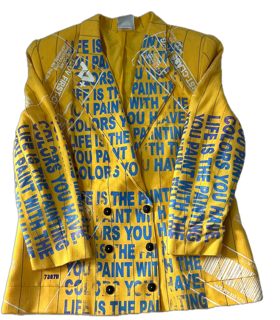 Life Is The Painting You Paint Blazer (Size Women's 14)