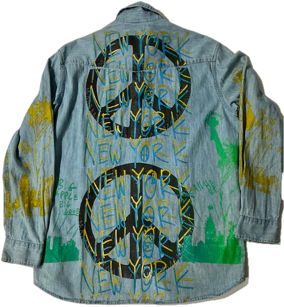 Big Apple Big Love Denim Shirt (Size Medium)