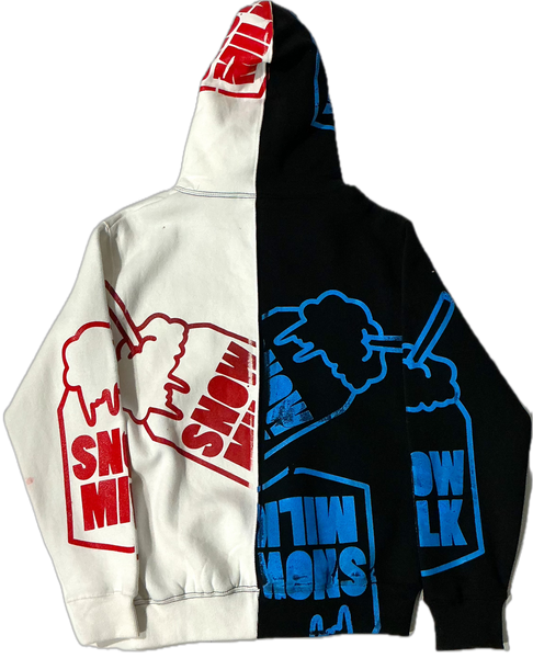 Snow Milk Classic Logo Split Color Hoodie (Size Small)