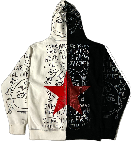 Star That You Are Split Color Hoodie (Size Medium)