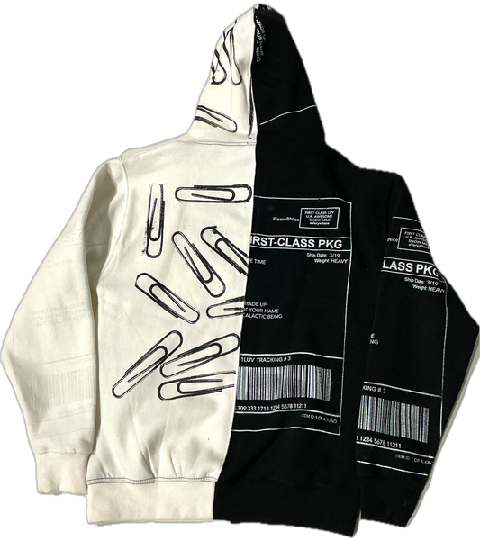 Positive Shipping Label Split Color Hoodie (Size Medium)