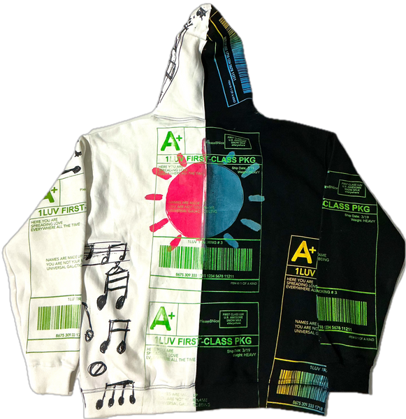 Optimism As A Way Of Life Split Color Hoodie (Size 2XL)