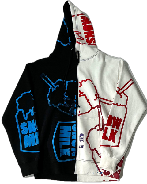 Snow Milk Classic Logo Split Color Hoodie (Size Medium)