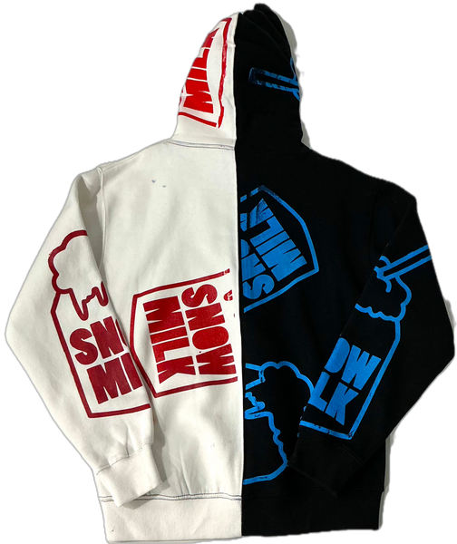 Snow Milk Classic Logo Split Color Hoodie (Size Medium)