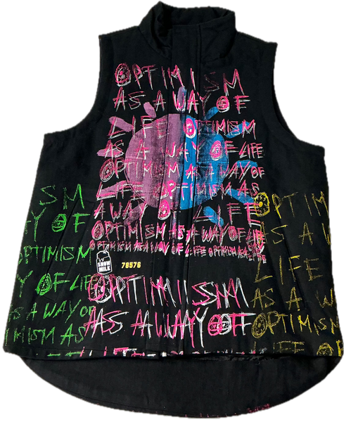 Optimism As A Way Of Life Paint Puff Vest (Size Small)