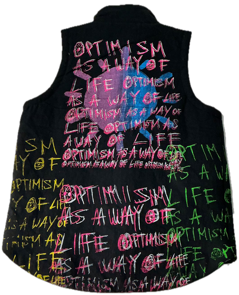 Optimism As A Way Of Life Paint Puff Vest (Size Small)