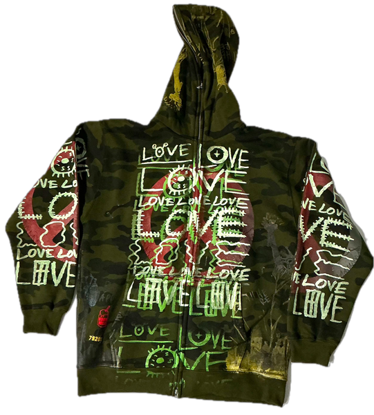 Love Love Love Zip Up Hoodie (Size Large)