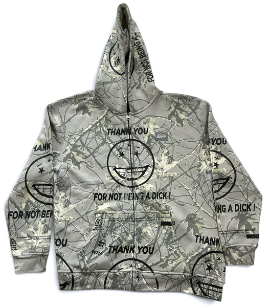 Thank You For Not Being A Dick Zip Up Hoodie (Size Large)