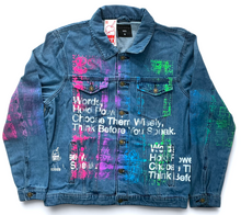 Load image into Gallery viewer, Words Hold Power Denim Jacket (Size Medium)
