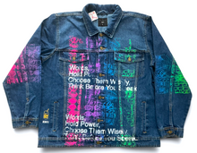 Load image into Gallery viewer, Words Hold Power Denim Jacket (Size Large)
