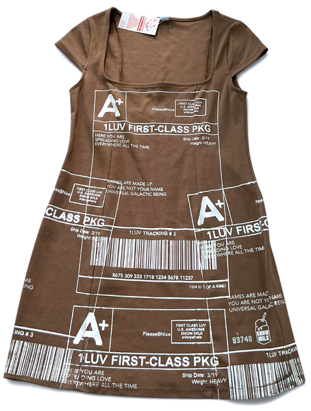 The Positive Shipping Label Dress (Size Small)