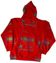 Load image into Gallery viewer, Positive Shipping Label Zip Up Hoodie (Size Large)
