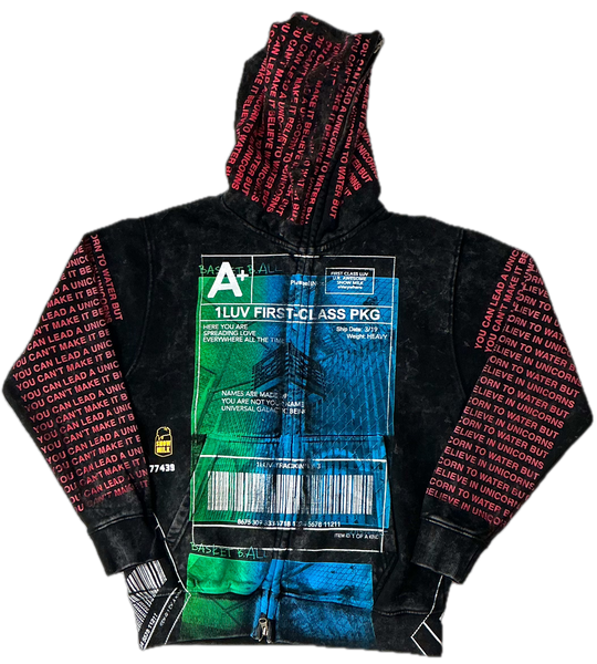 Unicorns To Water Zip Up Hoodie (Size Small)