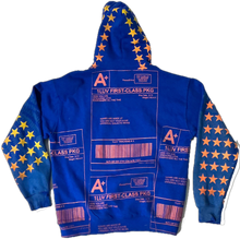 Load image into Gallery viewer, Positive Shipping Label Bleached Hoodie (Size Large)
