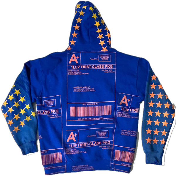 Positive Shipping Label Bleached Hoodie (Size Large)