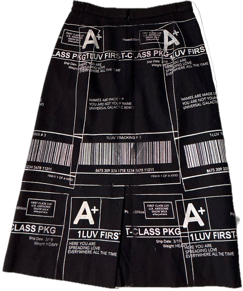 Positive Shipping Label Skirt (Size 8)