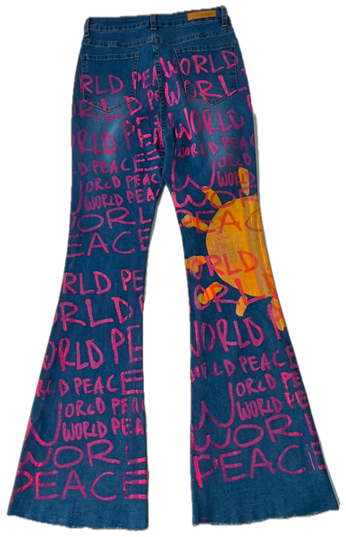 World Peace Bell Bottom Jeans (Size Women's 6)