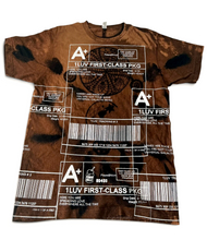 Load image into Gallery viewer, Positive Shipping Label Bleach Tee (Size Small)
