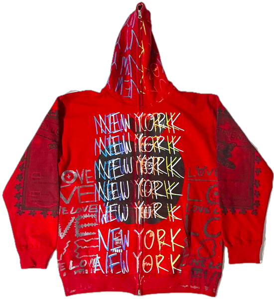 Big Apple Big Love Zip Up Hoodie (Size Large)