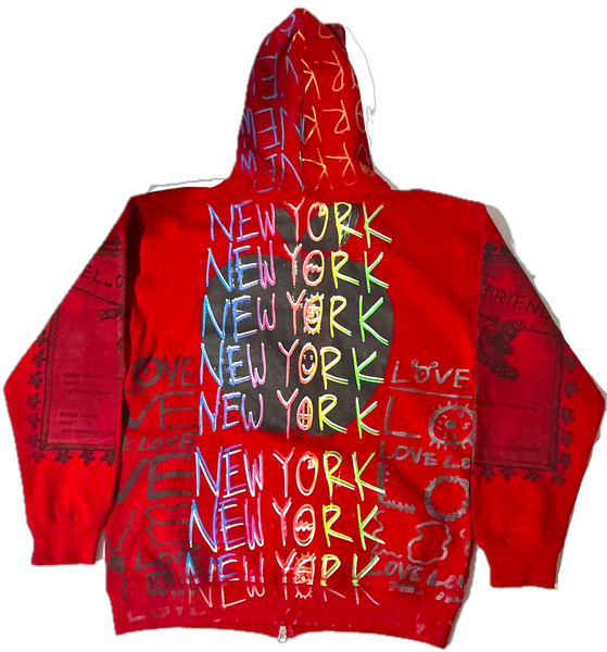 Big Apple Big Love Zip Up Hoodie (Size Large)