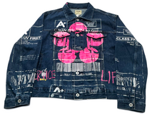 Load image into Gallery viewer, Positive Shipping Label Jean Jacket (Size XL)
