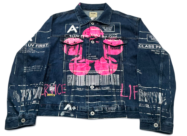 Positive Shipping Label Jean Jacket (Size XL)