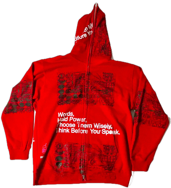 Words Hold Power Zip Up Hoodie (Size XL)