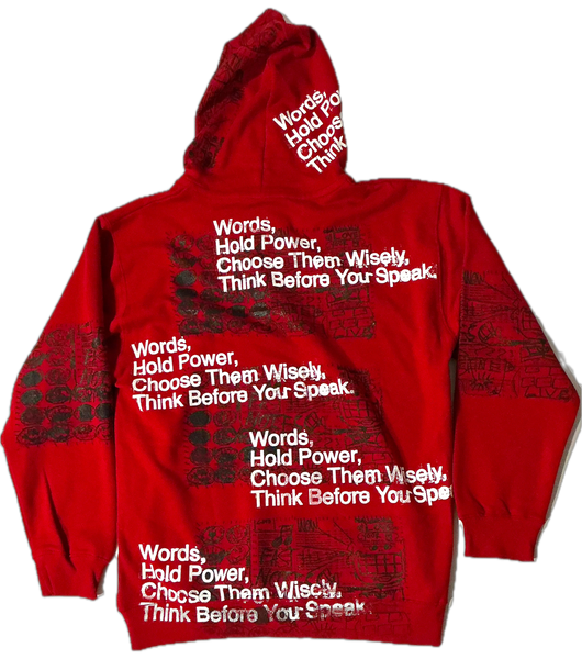 Words Hold Power Zip Up Hoodie (Size XL)