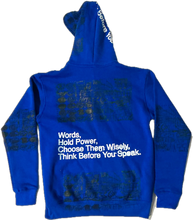 Load image into Gallery viewer, Words Hold Power Zip Up Hoodie (Size Small)
