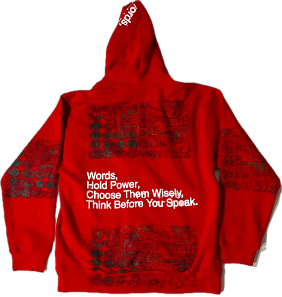 Words Hold Power Zip Up Hoodie (Size Medium)