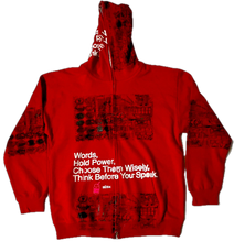 Load image into Gallery viewer, Words Hold Power Zip Up Hoodie (Size Large)
